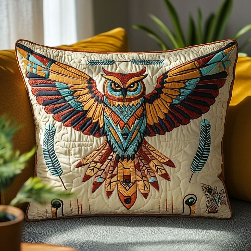 Tribal Owl CW0707050CL Quilt Pillow Case-tidenox
