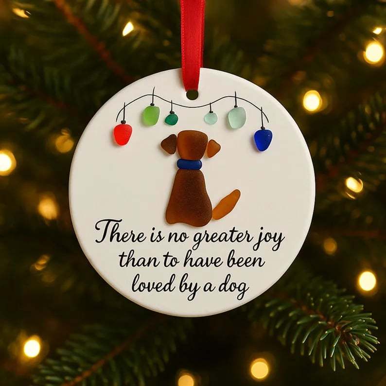 ❄️Sea Glass Art Dog Ornament-tidenox