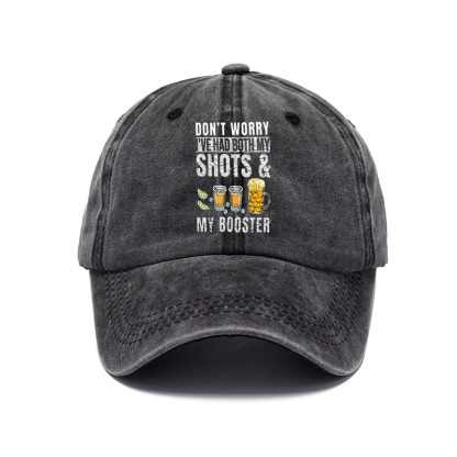 Cross-Border Washing Baseball Cap Printed Retro Old Baseball Cap European And American Dad Cap Men Amazon Baseball Cap