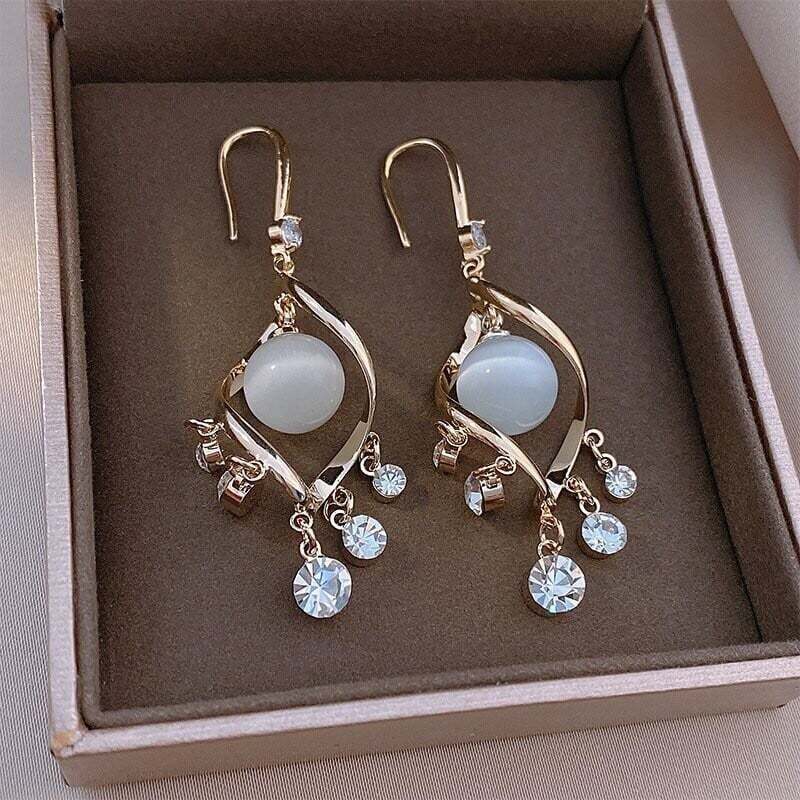 Super glitter tassel earrings-tidenox