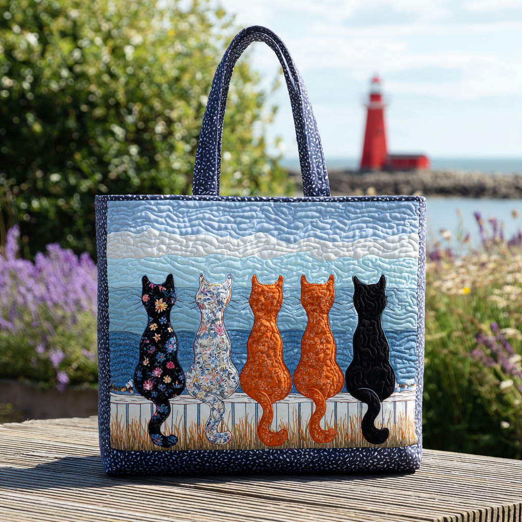 Cat Whisper Quilted Tote Bag NCU0DK9703-tidenox