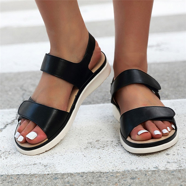 Casual Women Adjustable Flat Platform Beach Buckle Strap Sandals-tidenox