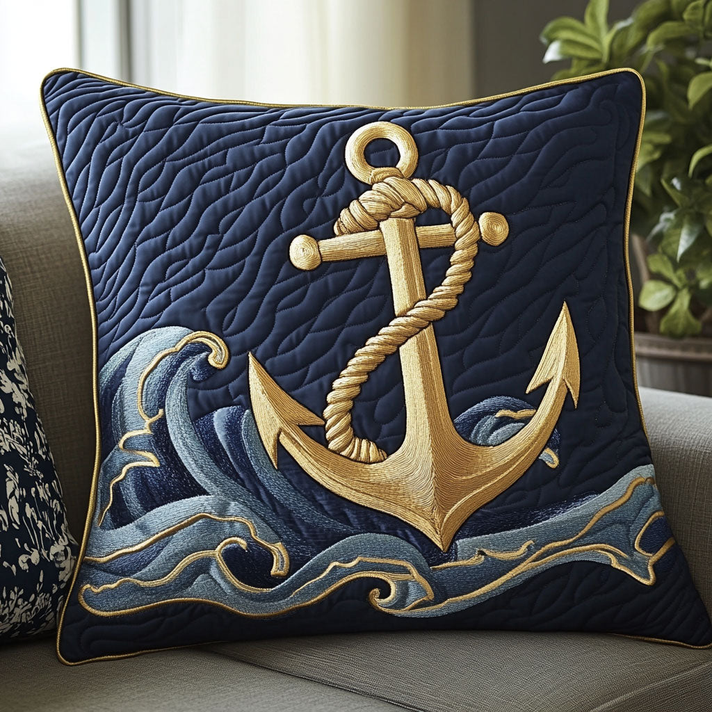 Nautical Anchor CW2006035CL Quilt Pillow Case-tidenox