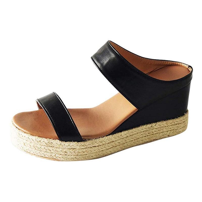 Womens Platform Wedge Sandals High Heel Slip-on Open Toe Slides-tidenox
