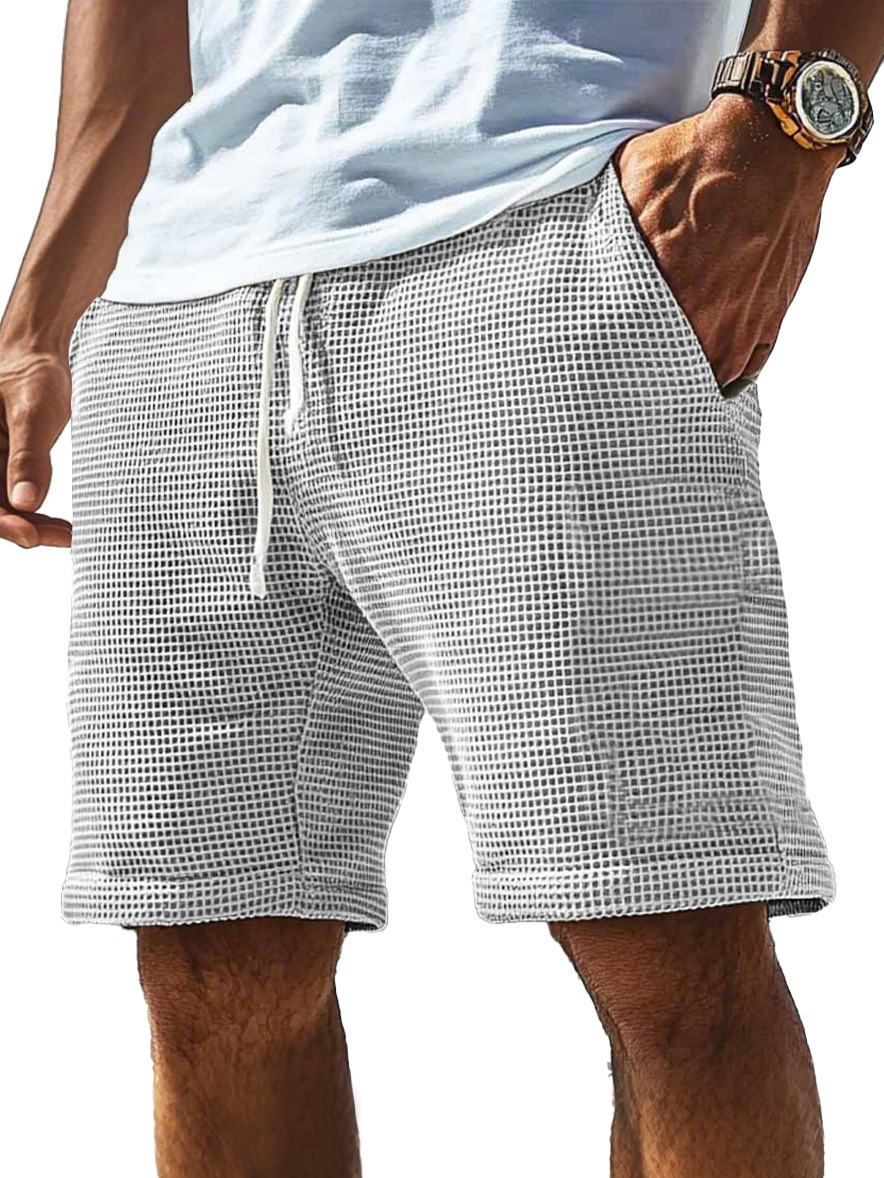 Men's Everyday Waffle Drawstring Comfort Shorts-tidenox