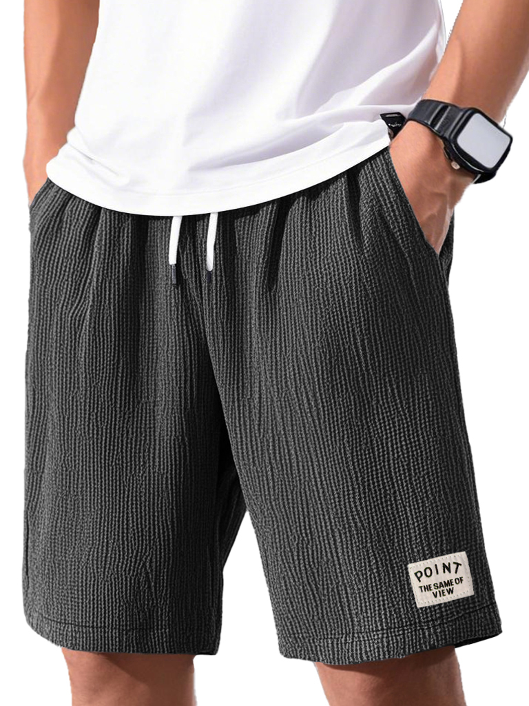 Men's Fashion Casual Short-sleeved Pleated Fabric Shorts-tidenox