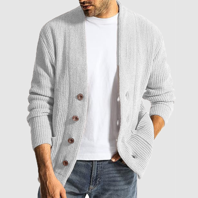 Autumn and winter new style men's sweater casual long sleeve add thick slim sweater cardigan-tidenox