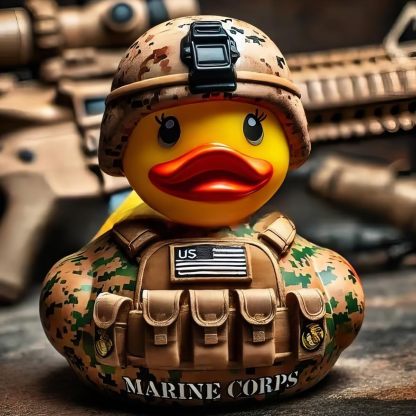 EROCK Military Branch Resin Duck - Hand-Painted Collectible Miniature for Car Dashboard, Office Desk, Home Decor - Air Force/Navy/Army/Space/Coast Guard/Camouflage（Army