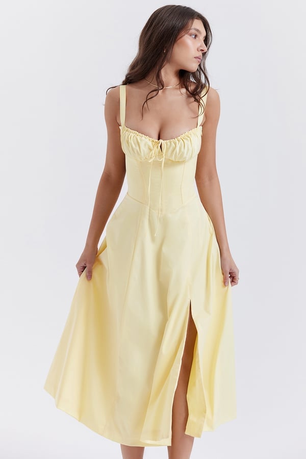 PRINT BUSTIER SUNDRESS-tidenox