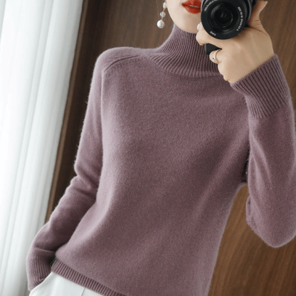 Women's Solid Turtleneck Knit Sweater(Buy 2 Free Shipping)-tidenox