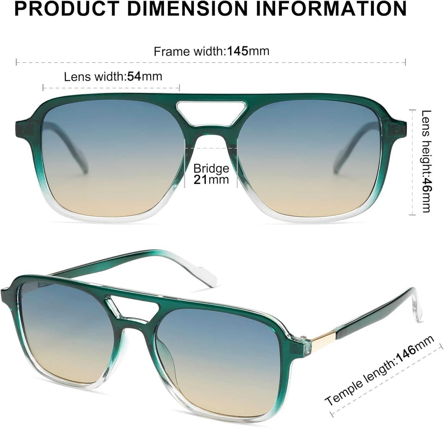 SOJOS Retro Aviator Sunglasses for Women Men,Trendy Rectangle Womens Mens Shades Sun Glasses SJ2202-tidenox