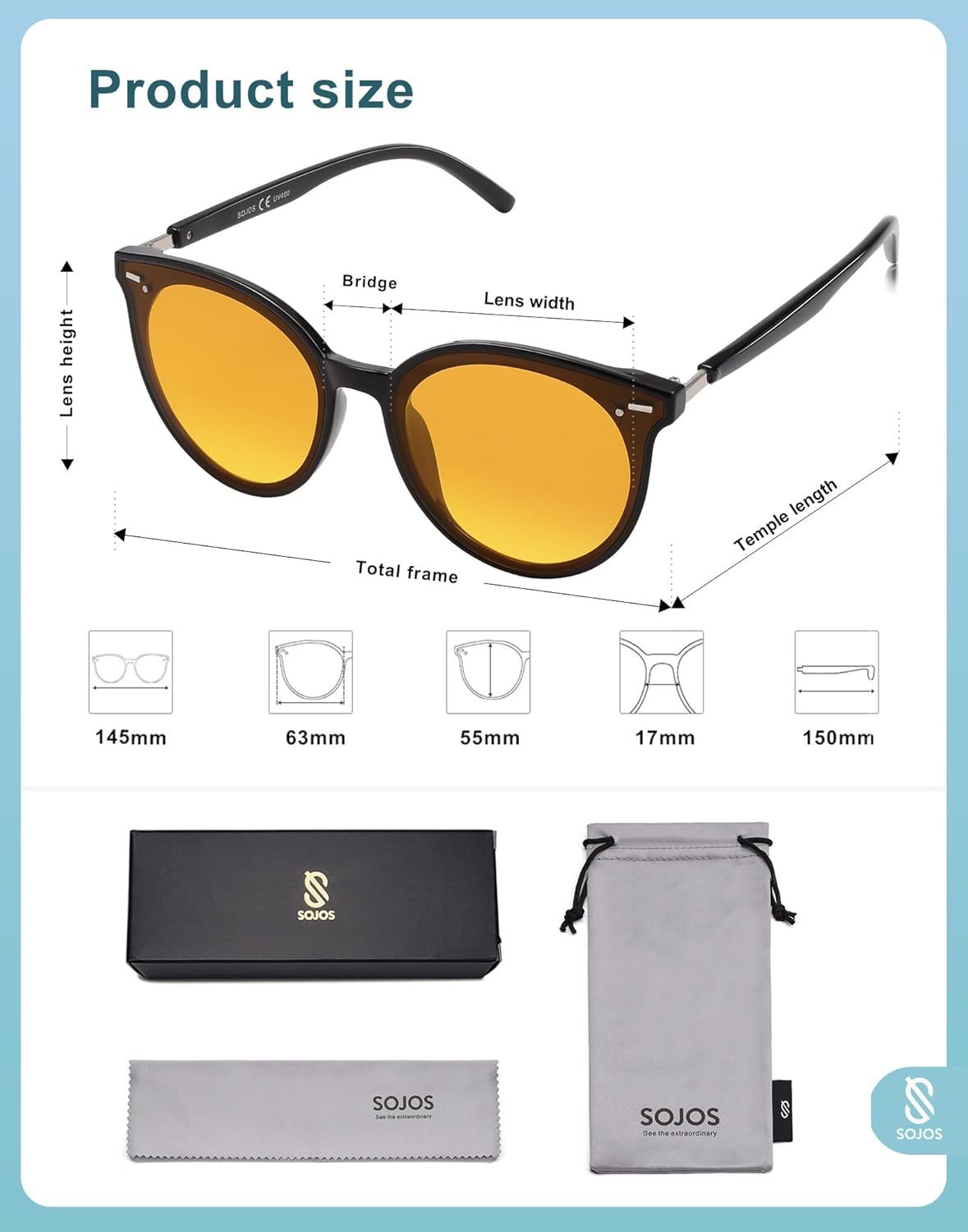 SOJOS Sunglasses Womens Trendy 2025 Classic Round Retro Vintage Shades Large Frame Sunnies SJ2067-tidenox