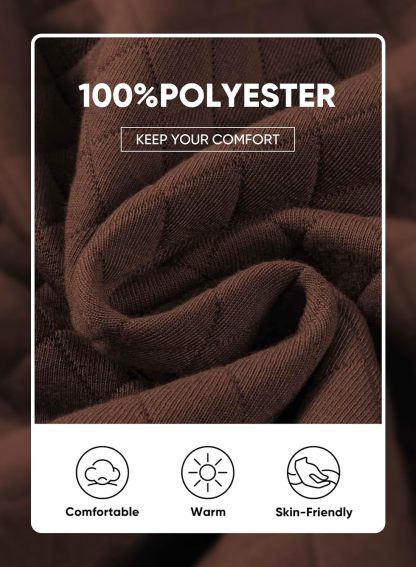 Men's Quilted Hoodies Casual Long Sleeve Quarter-Zip Pullover Sweatshirt with Pockets-tidenox