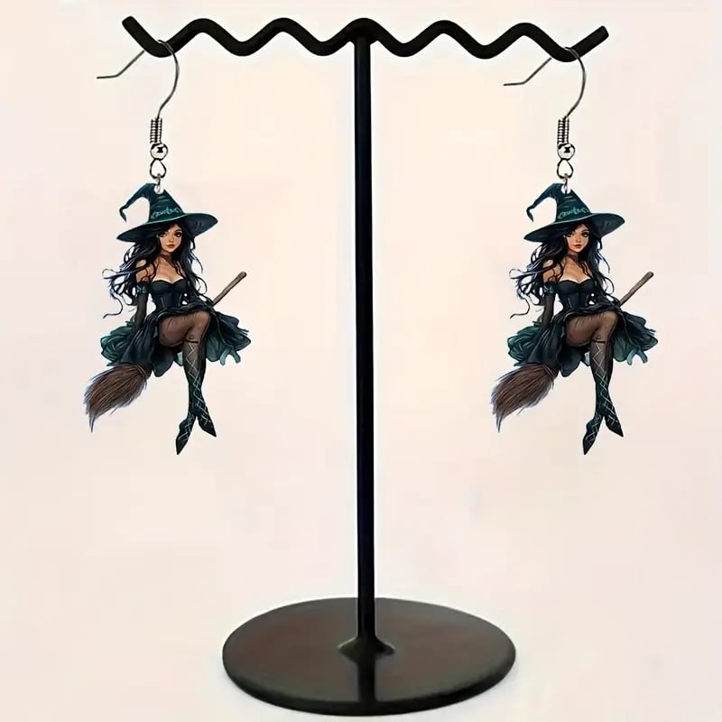 🧙‍♀️✨ Witch on Broom Earrings-tidenox