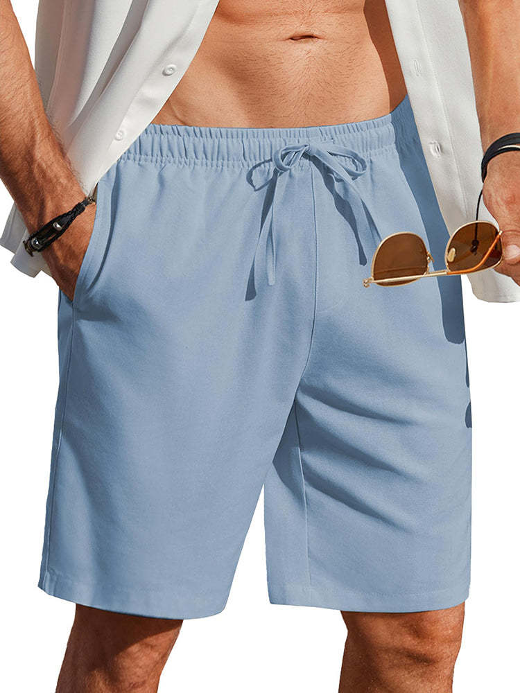 Casual Summer Linen Blend Shorts (US Only)-tidenox