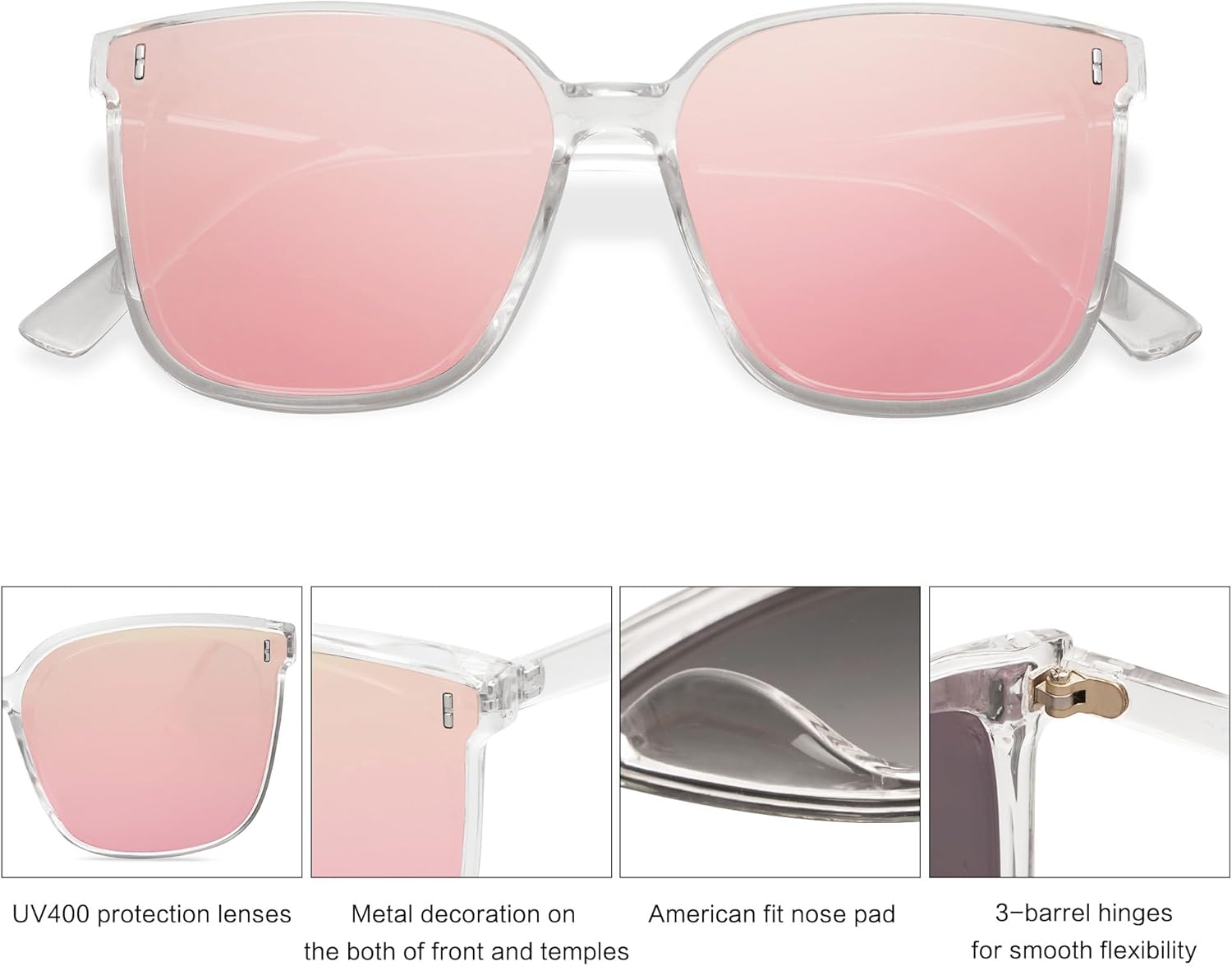 SOJOS Trendy Oversized Sunglasses for Women and Men-tidenox