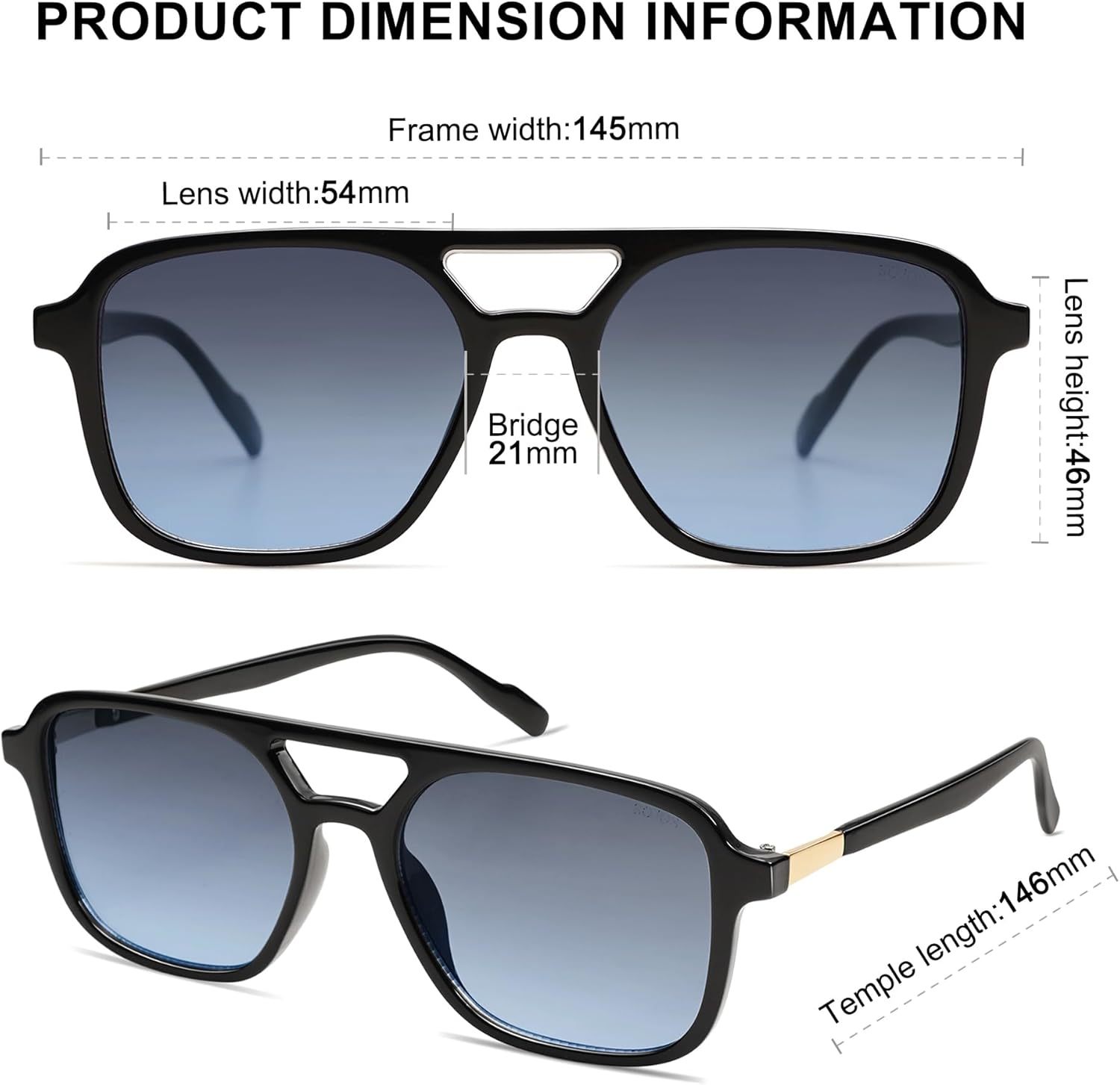 SOJOS Retro Aviator Sunglasses for Women Men,Trendy Rectangle Womens Mens Shades Sun Glasses SJ2202-tidenox