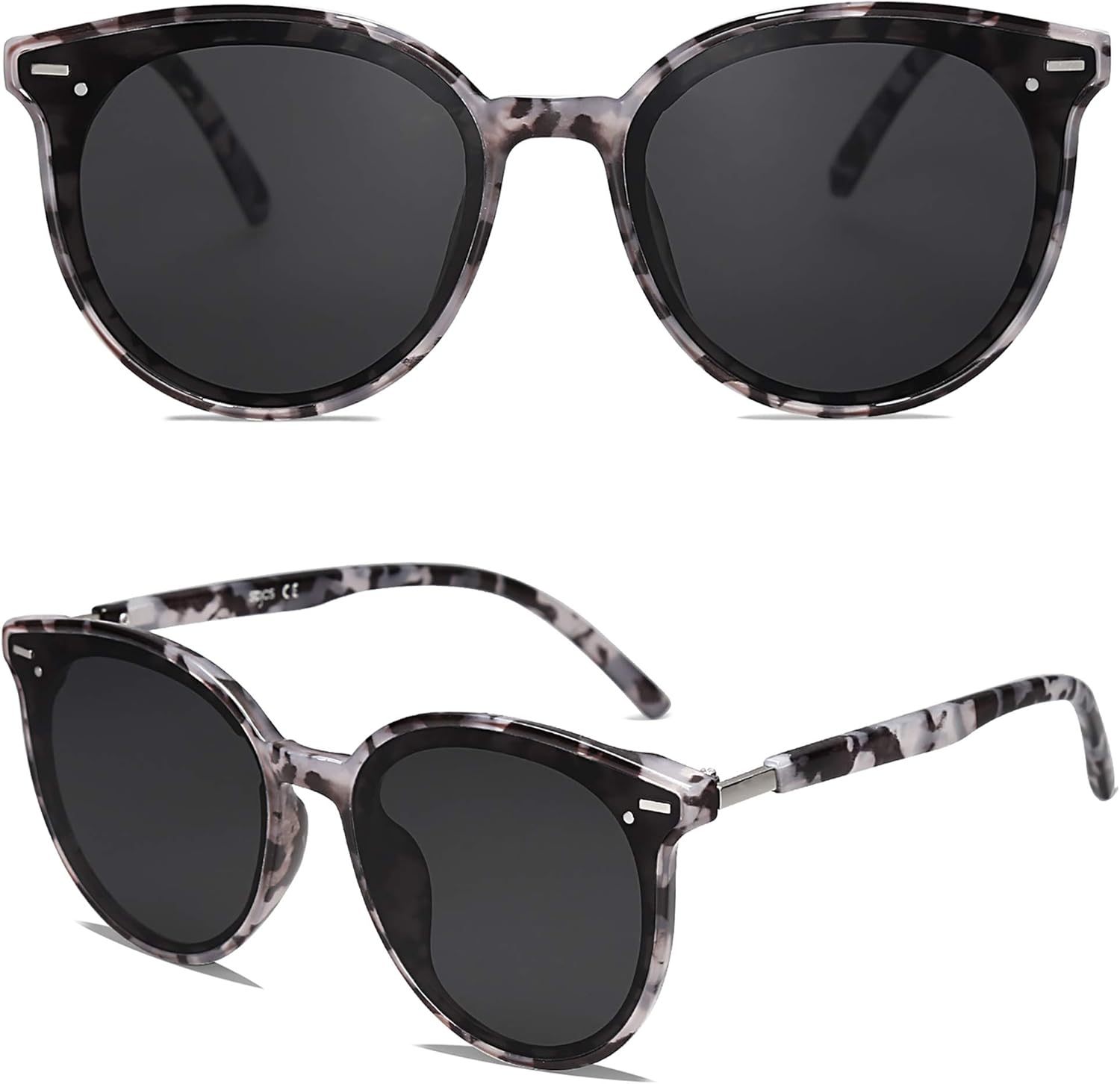 SOJOS Sunglasses Womens Trendy 2025 Classic Round Retro Vintage Shades Large Frame Sunnies SJ2067-tidenox