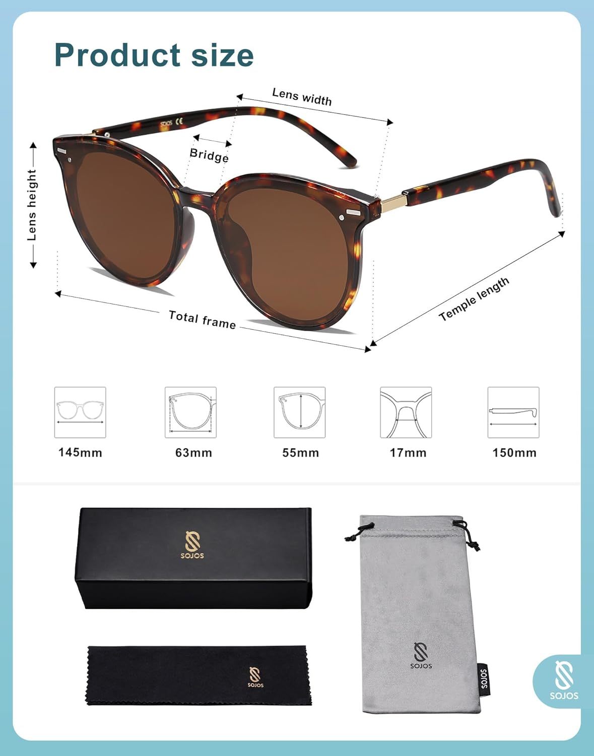 SOJOS Sunglasses Womens Trendy 2025 Classic Round Retro Vintage Shades Large Frame Sunnies SJ2067-tidenox