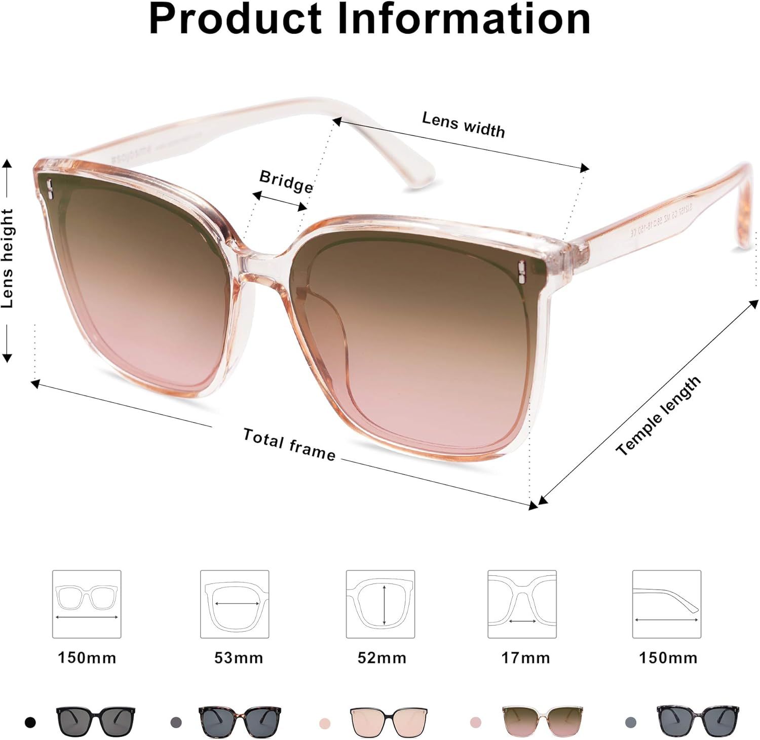 SOJOS Trendy Oversized Sunglasses for Women and Men-tidenox