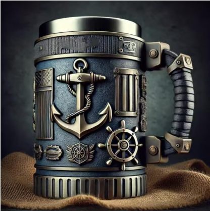 Handmade 3D Military Mug - Army Themed Ceramic Coffee Cup 