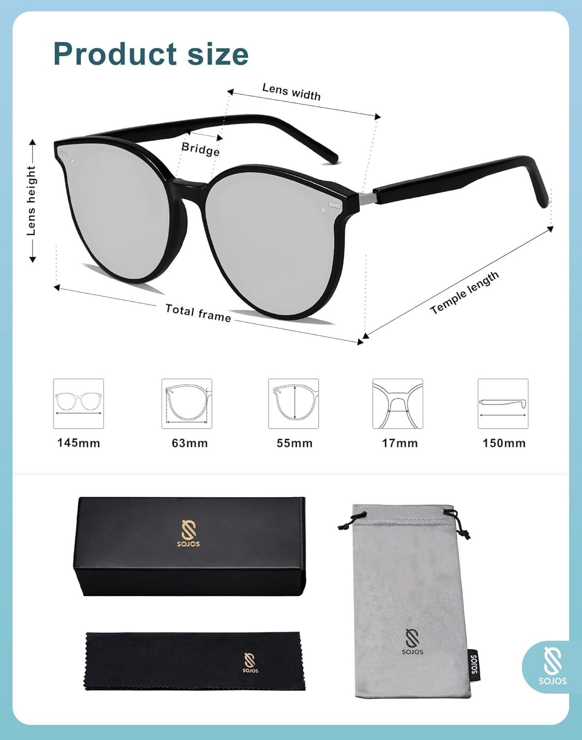 SOJOS Sunglasses Womens Trendy 2025 Classic Round Retro Vintage Shades Large Frame Sunnies SJ2067-tidenox