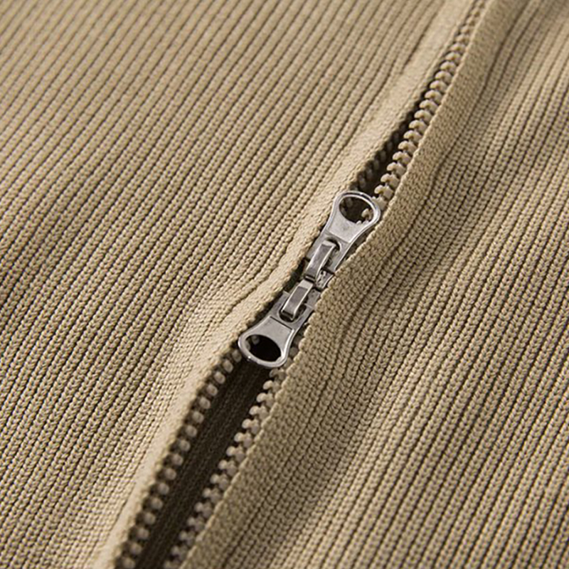 Men's Casual Knit Double Zipper Design Cardigan Sweater-tidenox