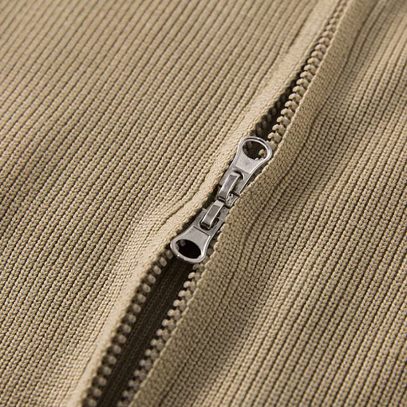 Men's Casual Knit Double Zipper Design Cardigan Sweater-tidenox