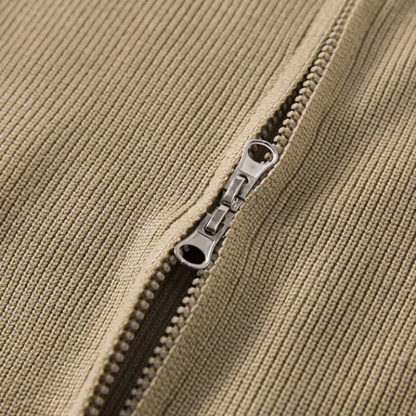 Men's Casual Knit Double Zipper Design Cardigan Sweater-tidenox