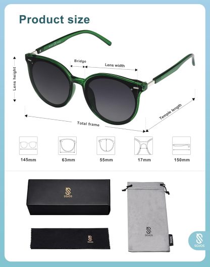 SOJOS Sunglasses Womens Trendy 2025 Classic Round Retro Vintage Shades Large Frame Sunnies SJ2067-tidenox