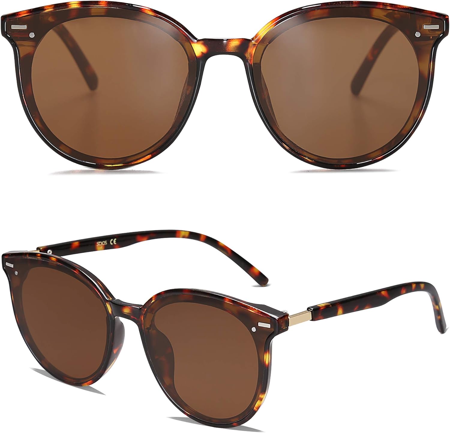 SOJOS Sunglasses Womens Trendy 2025 Classic Round Retro Vintage Shades Large Frame Sunnies SJ2067-tidenox