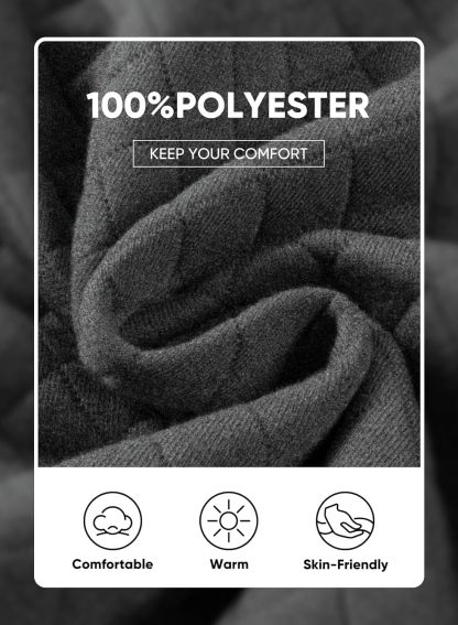 Men's Quilted Hoodies Casual Long Sleeve Quarter-Zip Pullover Sweatshirt with Pockets-tidenox