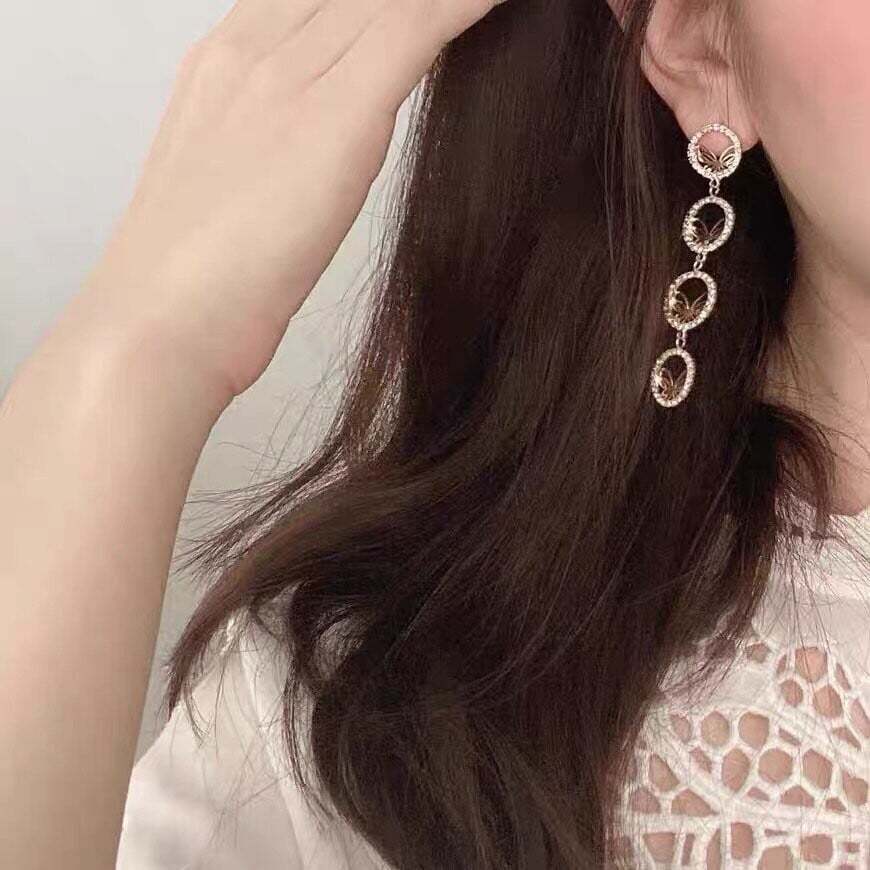 Butterfly tassel earrings-tidenox
