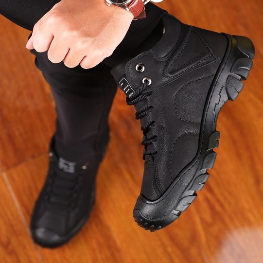 Men Orthopedic Snow Boots Plush Outdoor Ankle Winter Shoes-tidenox