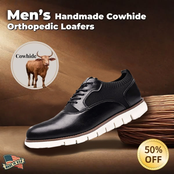 Men's Loafers Genuine Leather Shoes Casual Oxford Lace Up Dress Shoes-tidenox