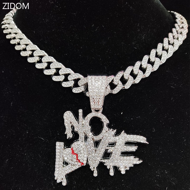 Sterling Mystique | Hip Hop Cuban Chain Necklace - NO LOVE Design-tidenox