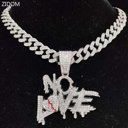 Sterling Mystique | Hip Hop Cuban Chain Necklace - NO LOVE Design-tidenox