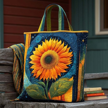 Golden Sunflower Quilted Tote Bag NCU0XD472-tidenox