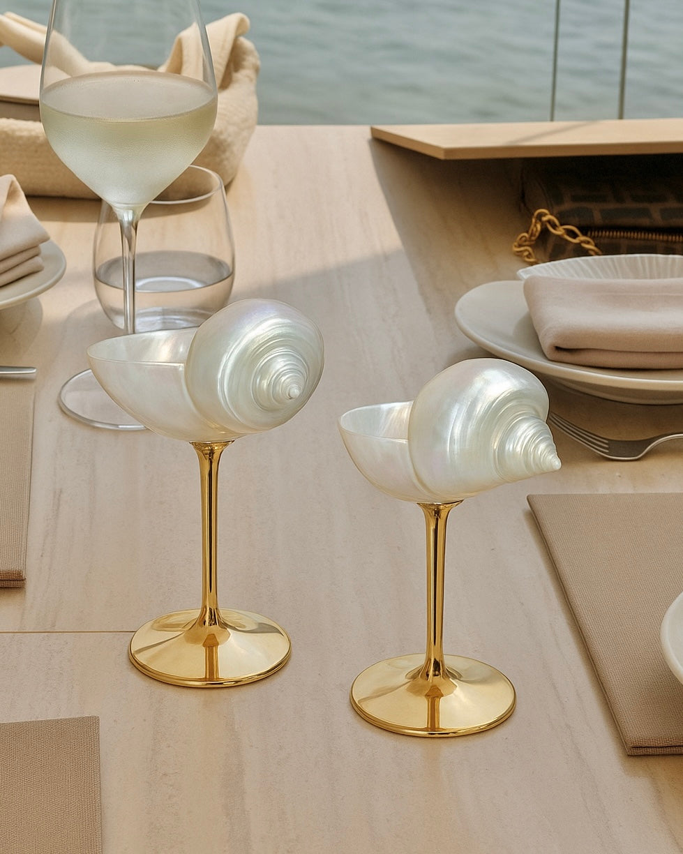 Seashell Enchanté Cup™️ Set of 2 in Gold-tidenox