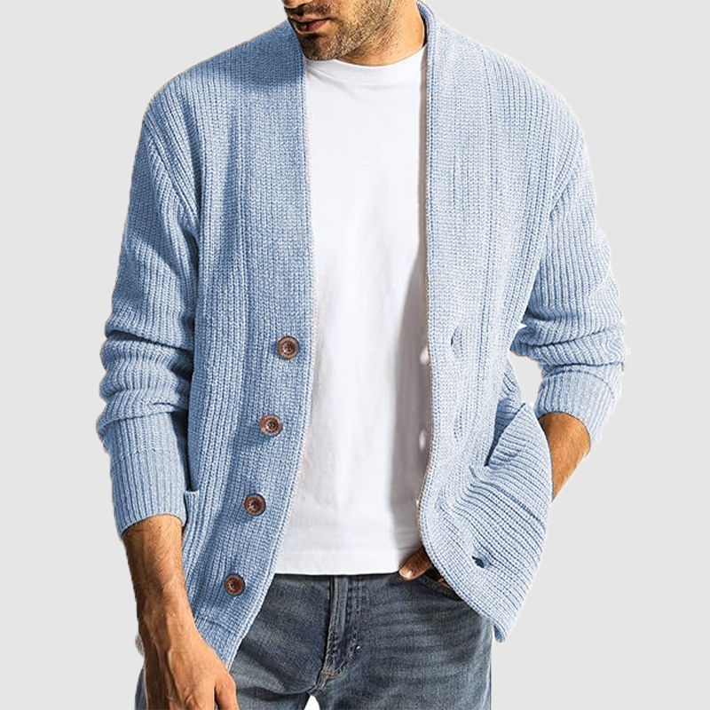 Autumn and winter new style men's sweater casual long sleeve add thick slim sweater cardigan-tidenox