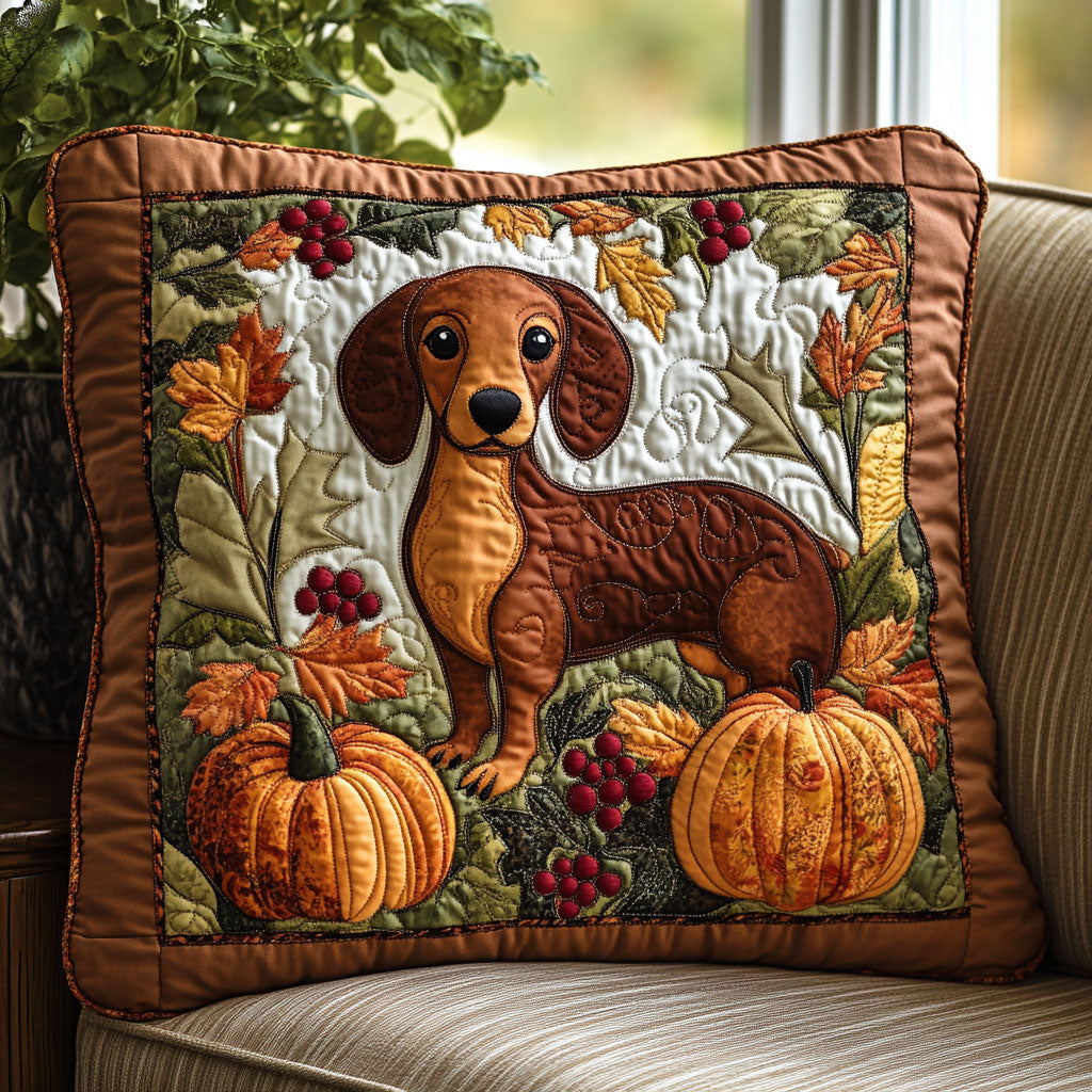 Autumn Dachshund CW0307002CL Quilt Pillow Case-tidenox