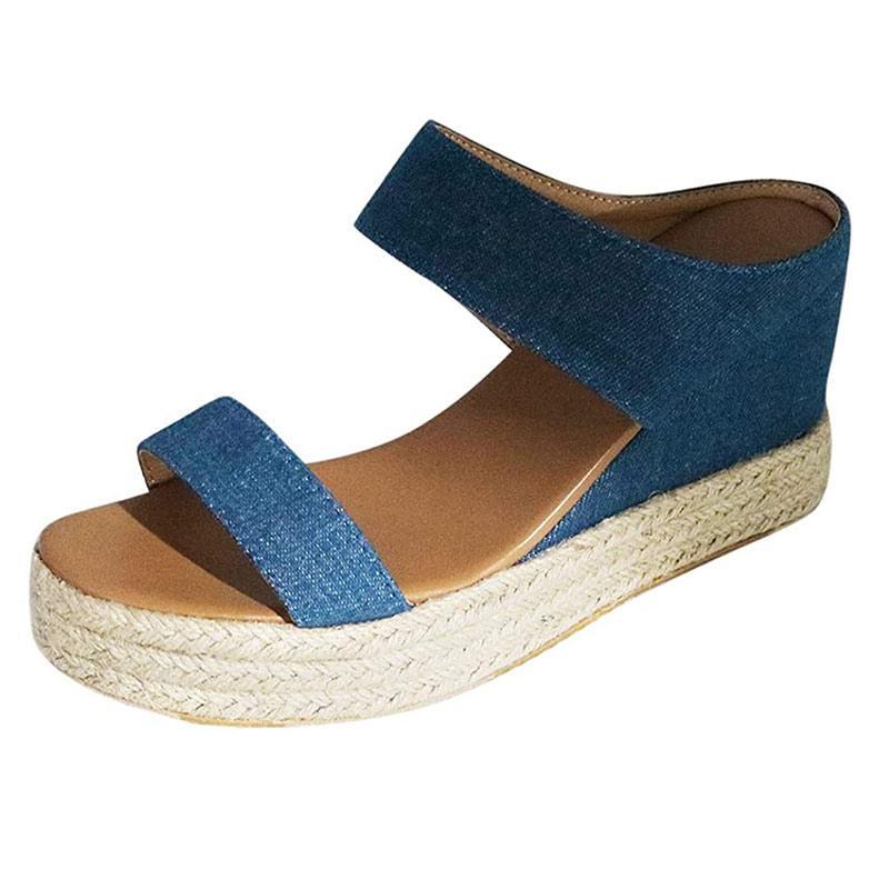 Womens Platform Wedge Sandals High Heel Slip-on Open Toe Slides-tidenox