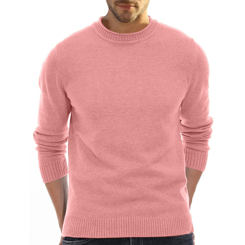 Men's Long Sleeve Crew Neck Sweater Soft Casual Sweater Men's Classic Sweater-tidenox