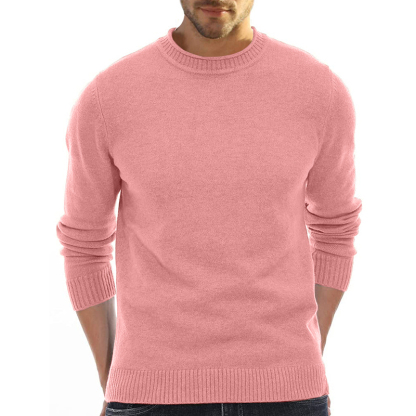 Men's Long Sleeve Crew Neck Sweater Soft Casual Sweater Men's Classic Sweater-tidenox