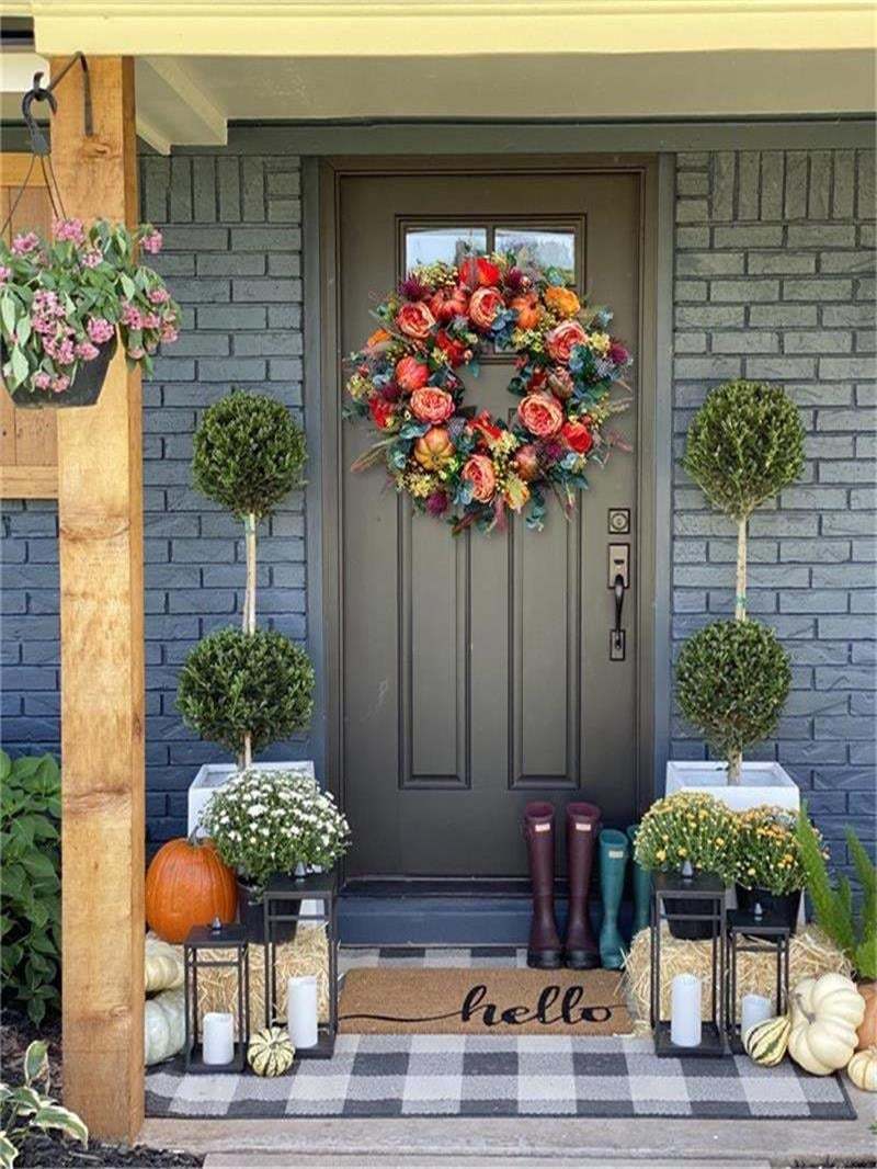 💖Last Day 49% OFF💖Fall Peony And Pumpkin Wreath - Year Round Wreath--🔥BUY 2 FREE SHIPPING-tidenox