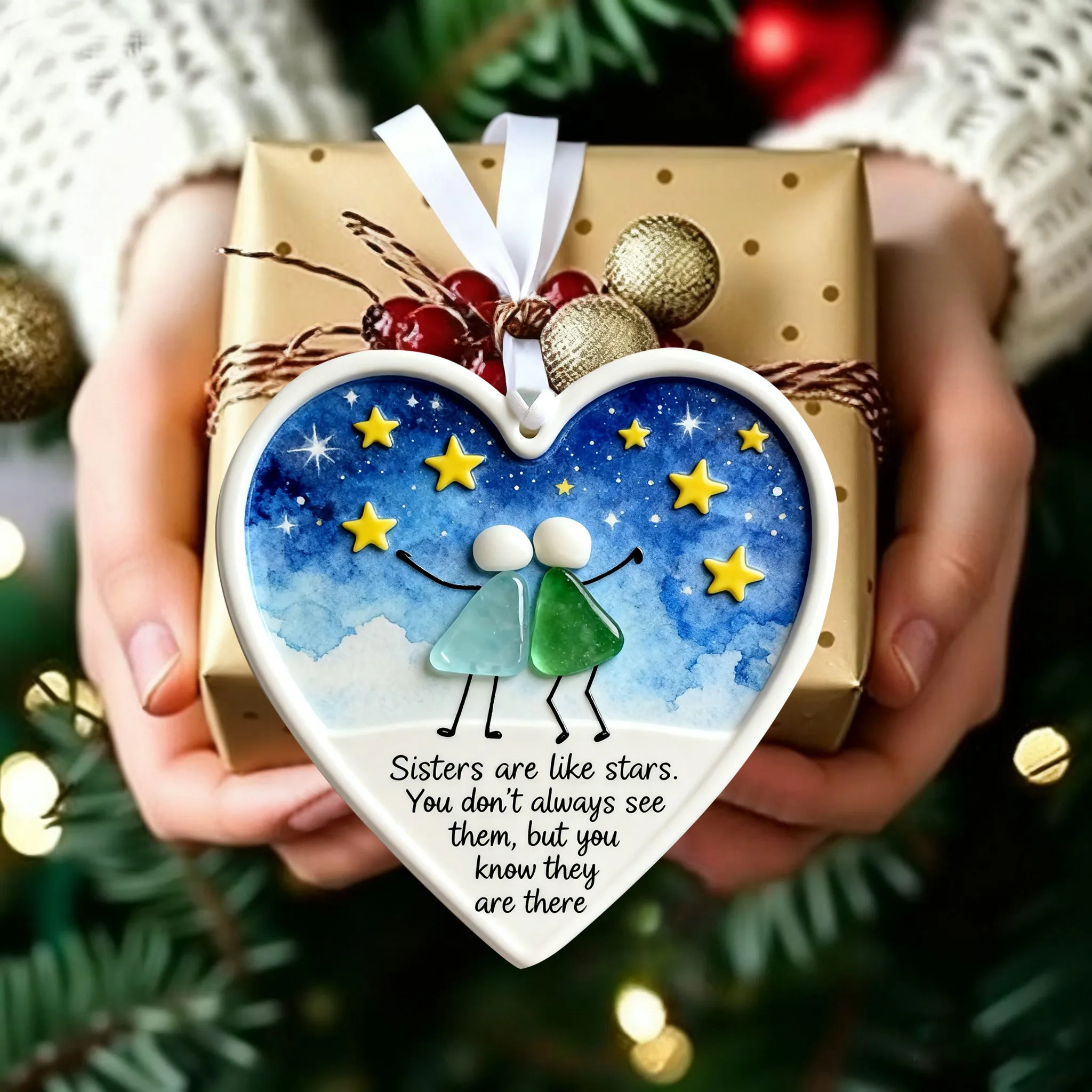 🌊LAST DAY 49% OFF👩🏻‍🤝‍👩🏻Sisterhood Sea Glass Friendship Decor-tidenox