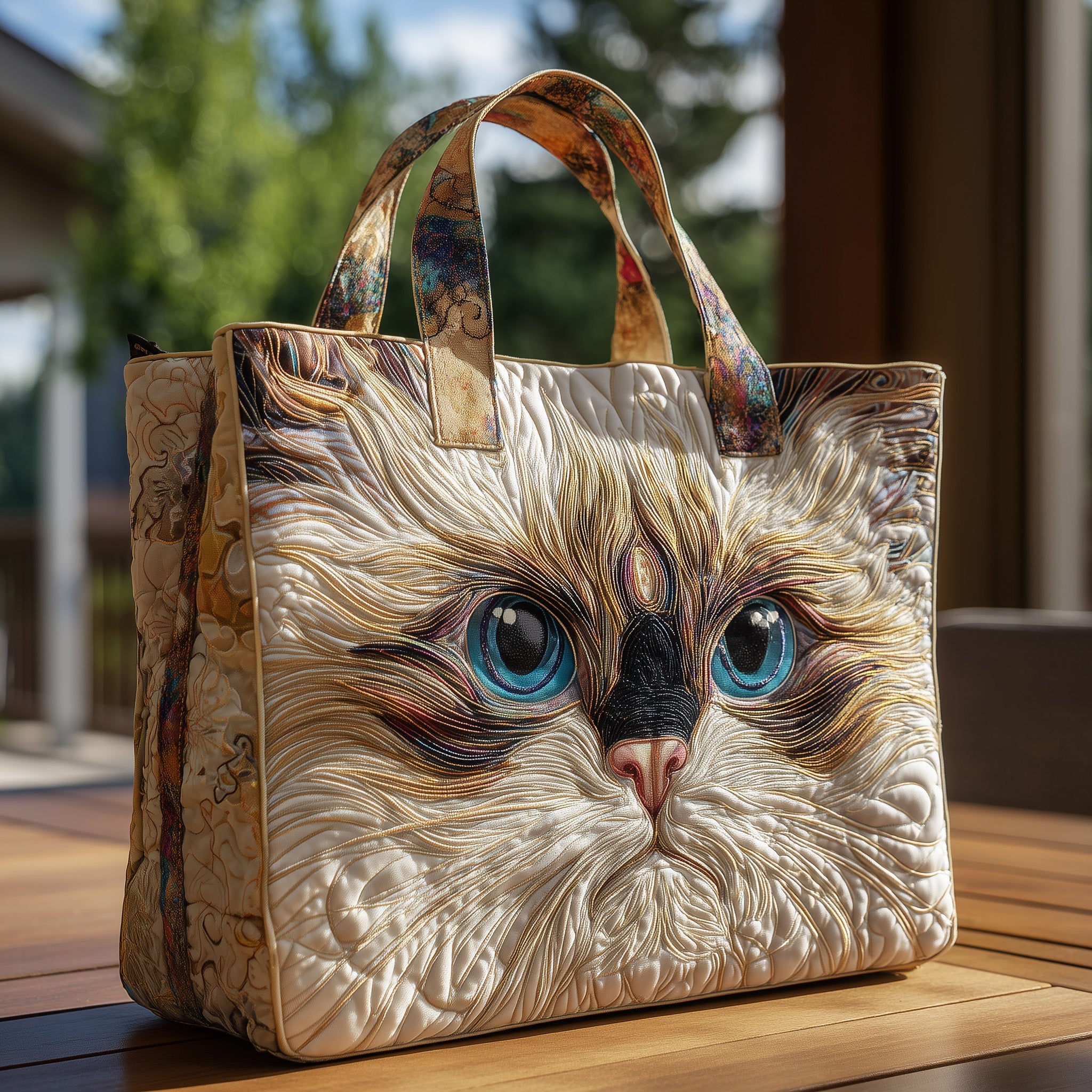 Swirly Ragdoll Quilted Tote Bag GFTONT1875-tidenox