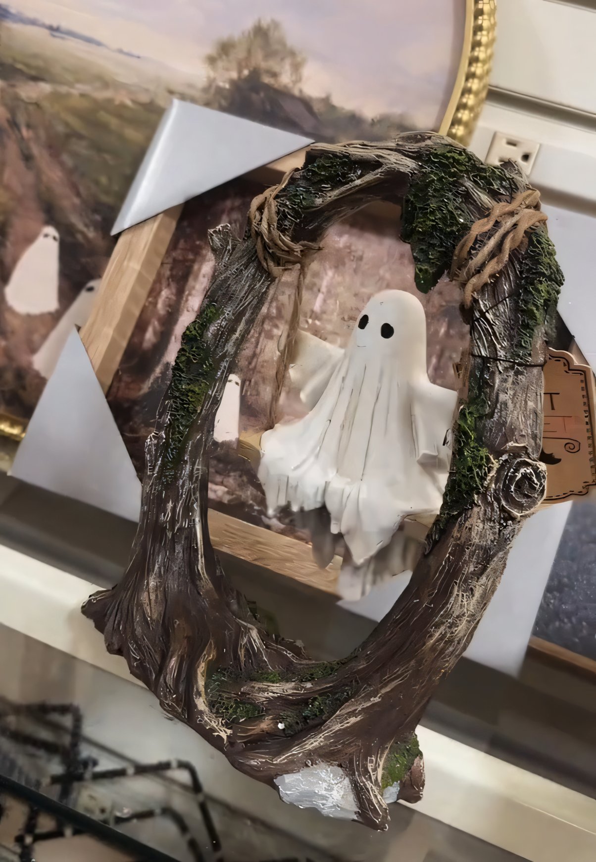 🔥Early Halloween Offer👻2025 Ingredientp®Swinging Shadows: Ghost on a Tree Swing-Whimsical Ghost on a Swing Decoration-tidenox