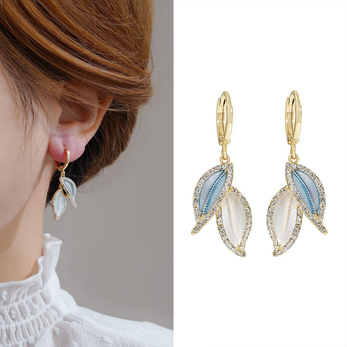 Elegant Leaf Earrings-tidenox
