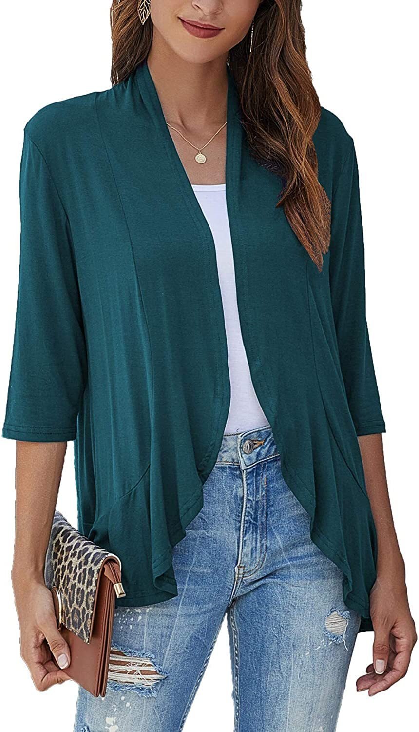 Casual Lightweight Open Front Cardigans-tidenox